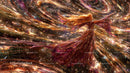 Mystical Woman Dancing Through the Cosmic Swirls