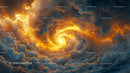 Dramatic Swirling Vortex of Stormy Clouds at Sunset
