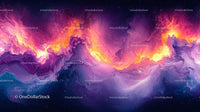 Vibrant Cosmic Wave with Nebula Colors