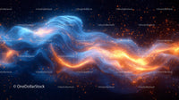 Ethereal Cosmic Waves in Vibrant Galaxy Scene