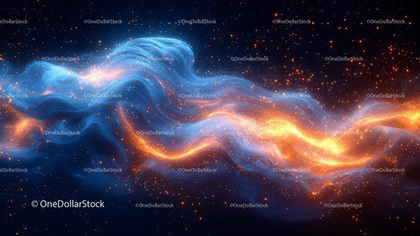 Ethereal Cosmic Waves in Vibrant Galaxy Scene