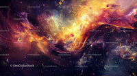 Vibrant Cosmic Swirl of Colors in a Mystical Nebula