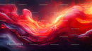 Vibrant Abstract Fluid Art with Fiery Red and Orange Waves