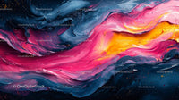 Vibrant Abstract Swirls of Pink and Orange Paint