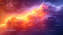 Vibrant Nebula with Starry Sky in Cosmic Landscape