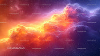 Vibrant Nebula with Starry Sky in Cosmic Landscape