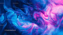 Vibrant Blue and Pink Fluid Abstract Design