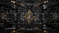 Intricate Black and Gold Abstract 3D Pattern