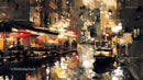 Vibrant Nighttime Urban Scene with Reflections
