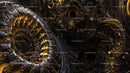 Intricate Gold and Silver Fractal Art Design