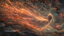 Ethereal Woman in Cosmic Dreamscape of Flowing Energy
