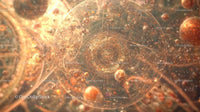 Futuristic Golden Glow with Cosmic Particles
