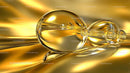 Abstract Golden Spheres with Reflective Metallic Background