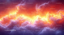 Vibrant Sunset Sky with Fiery Clouds and Twilight Glow
