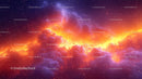 Vivid Cosmic Horizon with Glowing Stellar Clouds