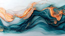 Dynamic Fluid Painting with Blue and Orange Waves