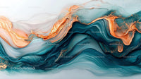 Dynamic Fluid Painting with Blue and Orange Waves