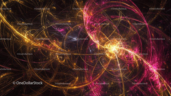 Vibrant Abstract Fractal with Glowing Lines and Swirls