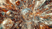 Dynamic Swirling Pattern with Metallic Spheres in Motion