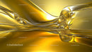 Golden Abstract Fluid Art with Glossy Metallic Finish
