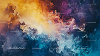 Vibrant Fluid Art with Swirling Color Patterns
