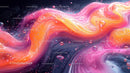 Vibrant Swirls of Pink and Orange in Dynamic Abstract Art