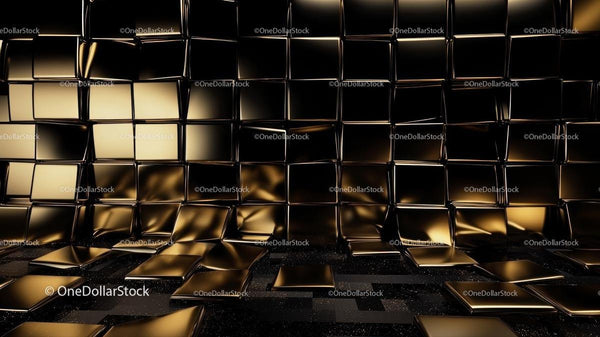 Luxurious Golden Abstract Geometric Interior Design