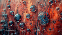 Vibrant Oil and Water Abstract with Bubbles