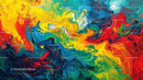 Vibrant Abstract Art with Dynamic Brush Strokes