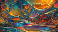 Vibrant Abstract Art with Fluid Shapes and Colors