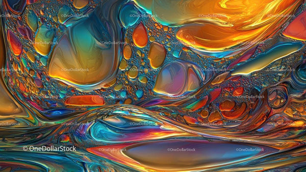 Vibrant Abstract Art with Fluid Shapes and Colors