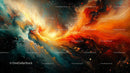 Vivid Cosmic Swirl with Fiery and Ethereal Colors