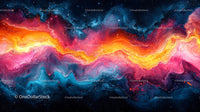Vibrant Cosmic Swirl of Colors in Abstract Art