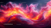 Fiery Pink and Orange Swirls in Dynamic Motion