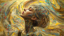 Abstract Portrait with Vibrant Swirling Colors