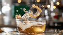 Dynamic Golden Liquid Splash in Glass Bowl