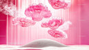 Surreal Pink Petals Floating in Dreamy Landscape