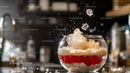 Sparkling Ice Beverage in Glass Bowl with Bubbles