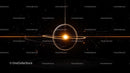 Glowing Sphere with Orbiting Rings in Cosmic Space