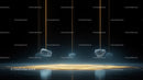 Futuristic Floating Rocks with Glowing Lines