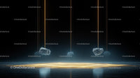 Futuristic Floating Rocks with Glowing Lines