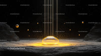 Mystical Golden Orb in Cosmic Landscape