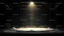 Futuristic Illuminated Platform with Dramatic Spotlight