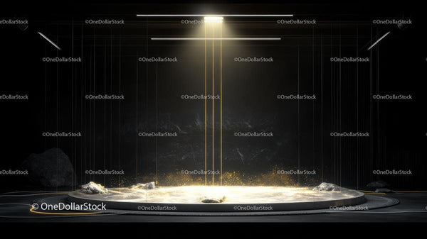 Futuristic Illuminated Platform with Dramatic Spotlight