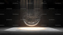 Stunning Abstract Installation with Suspended Glowing Sphere