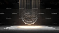 Stunning Abstract Installation with Suspended Glowing Sphere