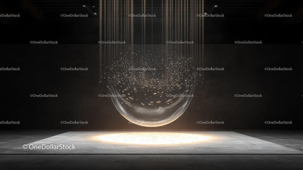 Stunning Abstract Installation with Suspended Glowing Sphere