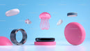Surreal Floating Objects Against Blue Background