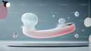Futuristic Floating Pink Object with Bubbles
