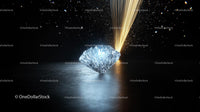 Brilliant Diamond Sparkling Against Radiant Light Beam